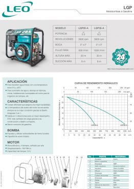 Ficha técnica bomba - Leo - Material Publicitario